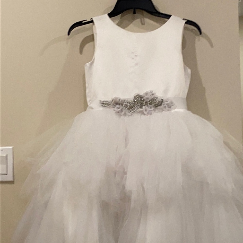 This is a high low flower girl dress, worn once.